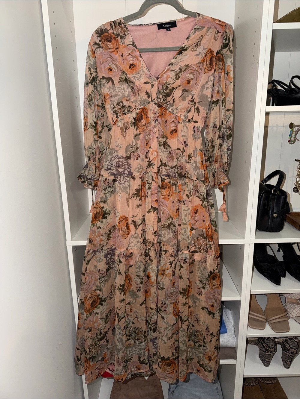 Aubade Pink Floral V-Neck Maxi Dress